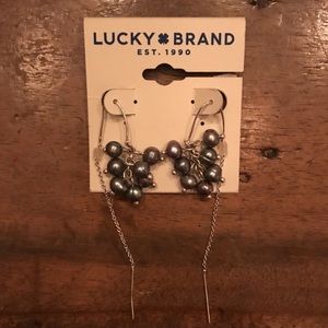 Lucky Brand Metallic Lavender Multi Bead Earrings